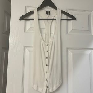 Urban outfitters white button down racer back tank top